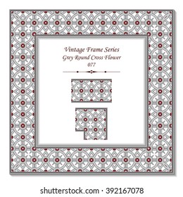 Vintage 3D frame - Grey Round Cross Flower