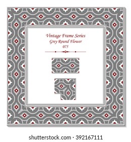 Vintage 3D frame - Grey Round Flower
