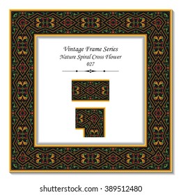 Vintage 3D frame - Nature Spiral Cross Flower