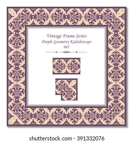 Vintage 3D frame - Purple Geometry Kaleidoscope
