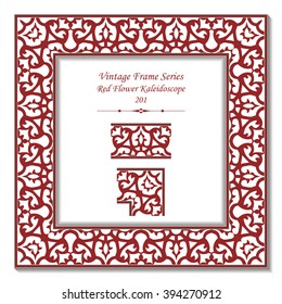 Vintage 3D frame - Red Flower Kaleidoscope