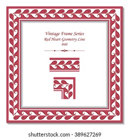 Vintage 3D frame - Red Heart Geometry Line
