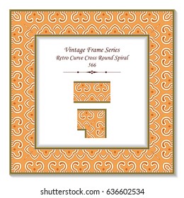 Vintage 3D frame Retro Curve Cross Round Spiral Chintz