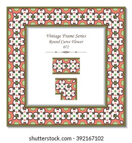 Vintage 3D frame - Round Curve Flower