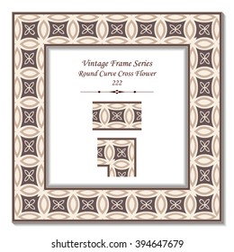 Vintage 3D frame - Round Curve Cross Flower