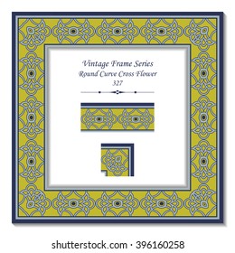 Vintage 3D frame - Round Curve Cross Flower
