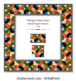 Vintage 3D frame - Round Square Mosaic