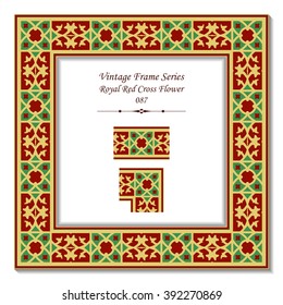 Vintage 3D frame - Royal Red Cross Flower