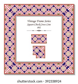Vintage 3D frame - Square Check Cross Line
