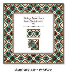 Vintage 3D frame - Square Check Geometry