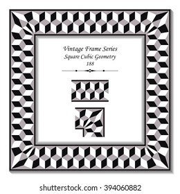 Vintage 3D frame - Square Cubic Geometry