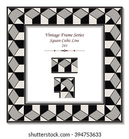 Vintage 3D frame - Square Cubic Line