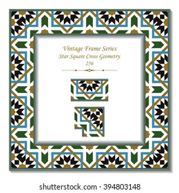 Vintage 3D frame - Star Square Cross Geometry