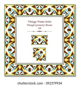Vintage 3D frame - Triangle Geometry Mosaic
