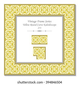 Vintage 3D frame - Yellow Round Curve Kaleidoscope
