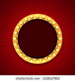 Vintage 3d light retro frame. Vector Illustration EPS10