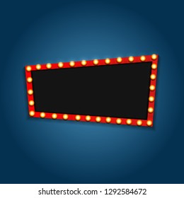 Vintage 3d light retro frame. Vector Illustration EPS10
