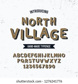 Vintage 3D Modern Alphabet. Retro Typeface. Vector Font Illustration. Vector