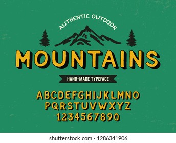 Vintage 3D Modern Alphabet. Retro Typeface. Vector Font Illustration. Vector