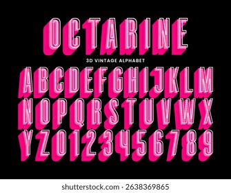 Vintage 3D Sans Serif Alphabet. Colorfull Typography. Vector EPS. For Poster, Print files, T-shirt Design, Logos