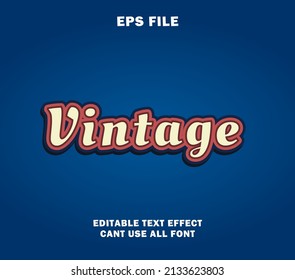 Vintage 3d text effect editable