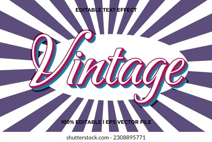 vintage 3d text effect and editable text, template 3d style use for trendy  tittle