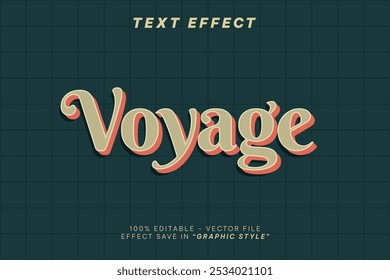 Vintage 3D text effect with line shading