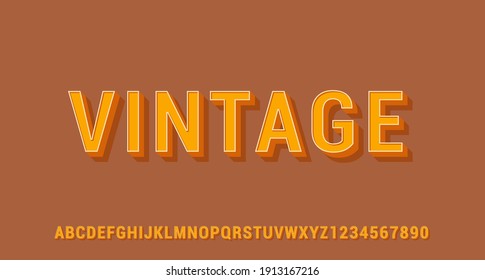 Vintage 3d text effect, suitable for flyer, poster, headline, logotype, monogram
