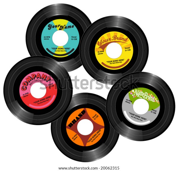 Vintage 45 Record Labels Stock Vector (Royalty Free) 20062315 ...