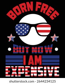 Vintage 4th of July T-Shirt Design – American Flag, Fireworks, and Patriotic Typography for Independence Day