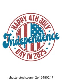 Vintage 4th of July T-Shirt Design – Bold Patriotic Text Style