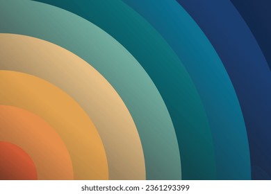 Vintage 70s quarter radial sun retro vector background. eps 10