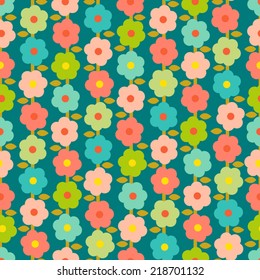 Vintage 70s style Seamless Pattern With Small Flowers
