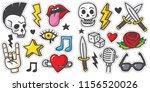 Vintage 80s-90s Rock And Roll Fashion Cartoon Illustration Set Suitable for Badges, Pins, Sticker, Patches, Fabric, Denim, Embroidery.
Cartoon punk doodle set.