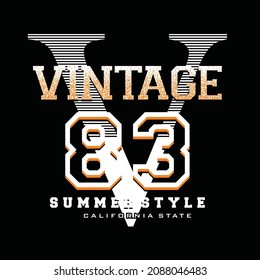 Vintage 83 typography graphic design in vector illustration.tshirt,print and other uses