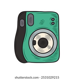 Vintage 90's Illustration Colored - Camera