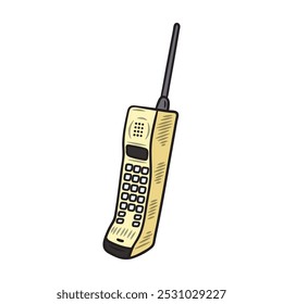 Vintage 90's Illustration Colored - Hand Phone