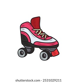 Vintage 90's Illustration Colored - Skates