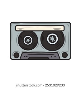 Vintage 90's Illustration Colored - Tape Radio