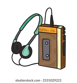 Vintage 90's Illustration Colored - Walkman