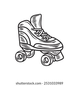 Vintage 90's Illustration Colorless - Skates