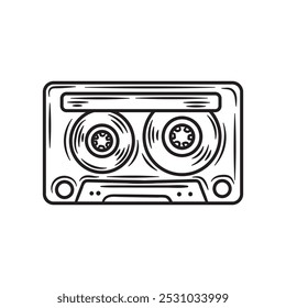 Vintage 90's Illustration Colorless - Tape Radio