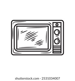 Vintage 90's Illustration Colorless - Television