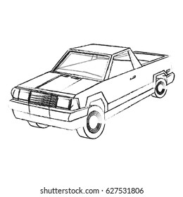 vintage 90s style truck car icon image 