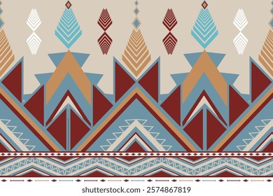 Vintage abstract American Ethnic pattern. Indian Tribal ornament seamless. Aztec geometric navajo Embroidery print design for background, clothing, textile, wallpaper, wrapping