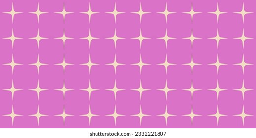 Vintage abstract background in 60s-70s style. Brutal contemporary figure seamless pattern. Funky and groovy simple backdrop in vivid pink and beige colors. Contemporary vector illustration.