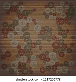Vintage abstract background consisting of colored geometric elements of round shape