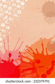 Vintage abstract background. Ink splashes, blots and acrylic textures. 