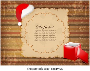 Vintage abstract background with new year hood and box