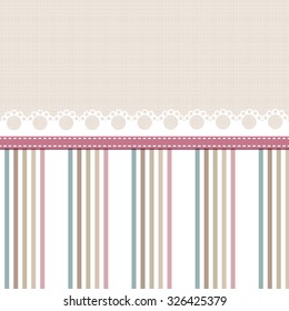 Vintage abstract background. Scrapbook design elements. Baby or marriage announcement card. Template for card.